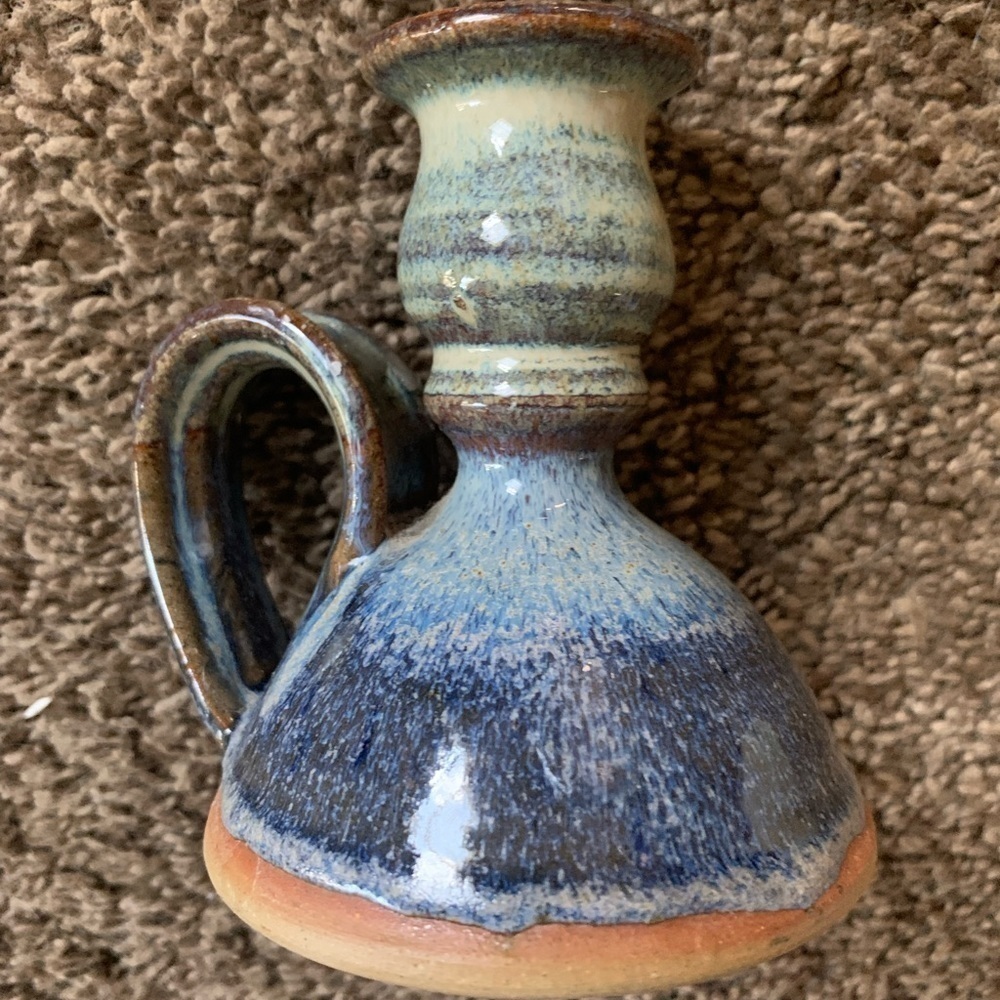 Sassi Stoneware Pottery Candlestick Holder (1)